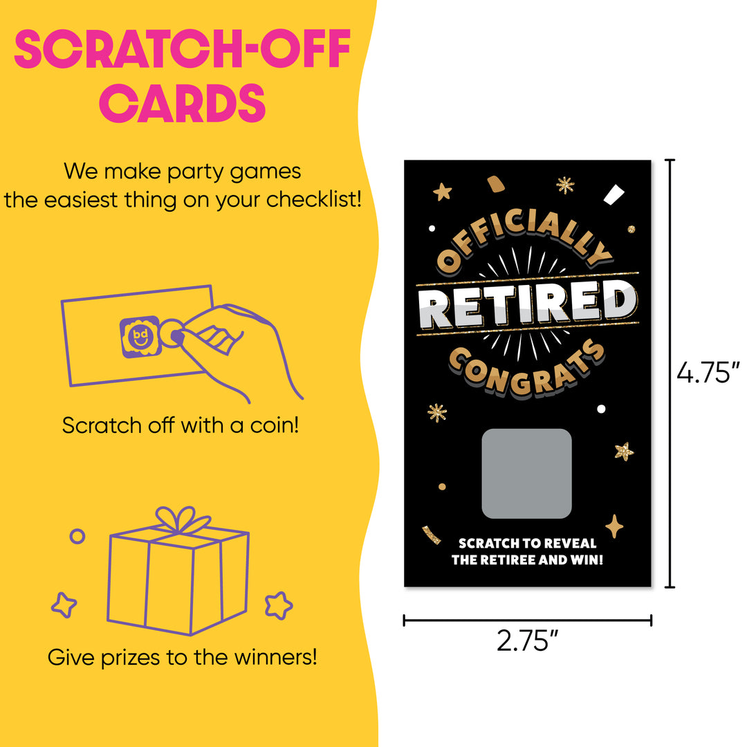 Custom Face Happy Retirement Scratch Off Card Game - 22 Ct