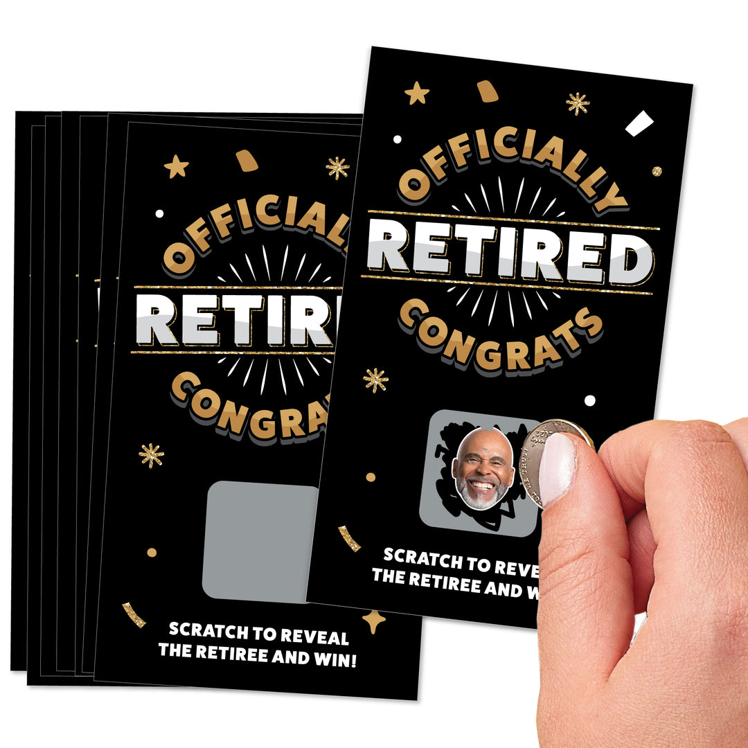 Custom Face Happy Retirement Scratch Off Card Game - 22 Ct