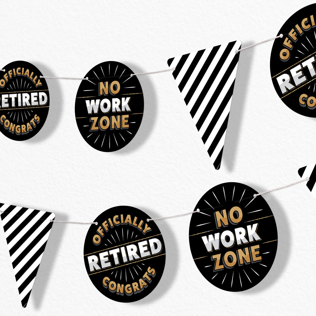 Happy Retirement Garland Banner - 15 Pc