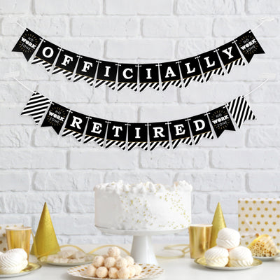 Happy Retirement - Retirement Party Mini Pennant Banner - Officially Retired