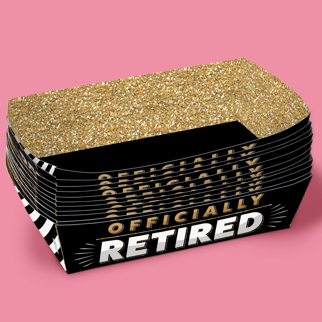 Officially Retired Party Paper Food Trays - 12 Ct