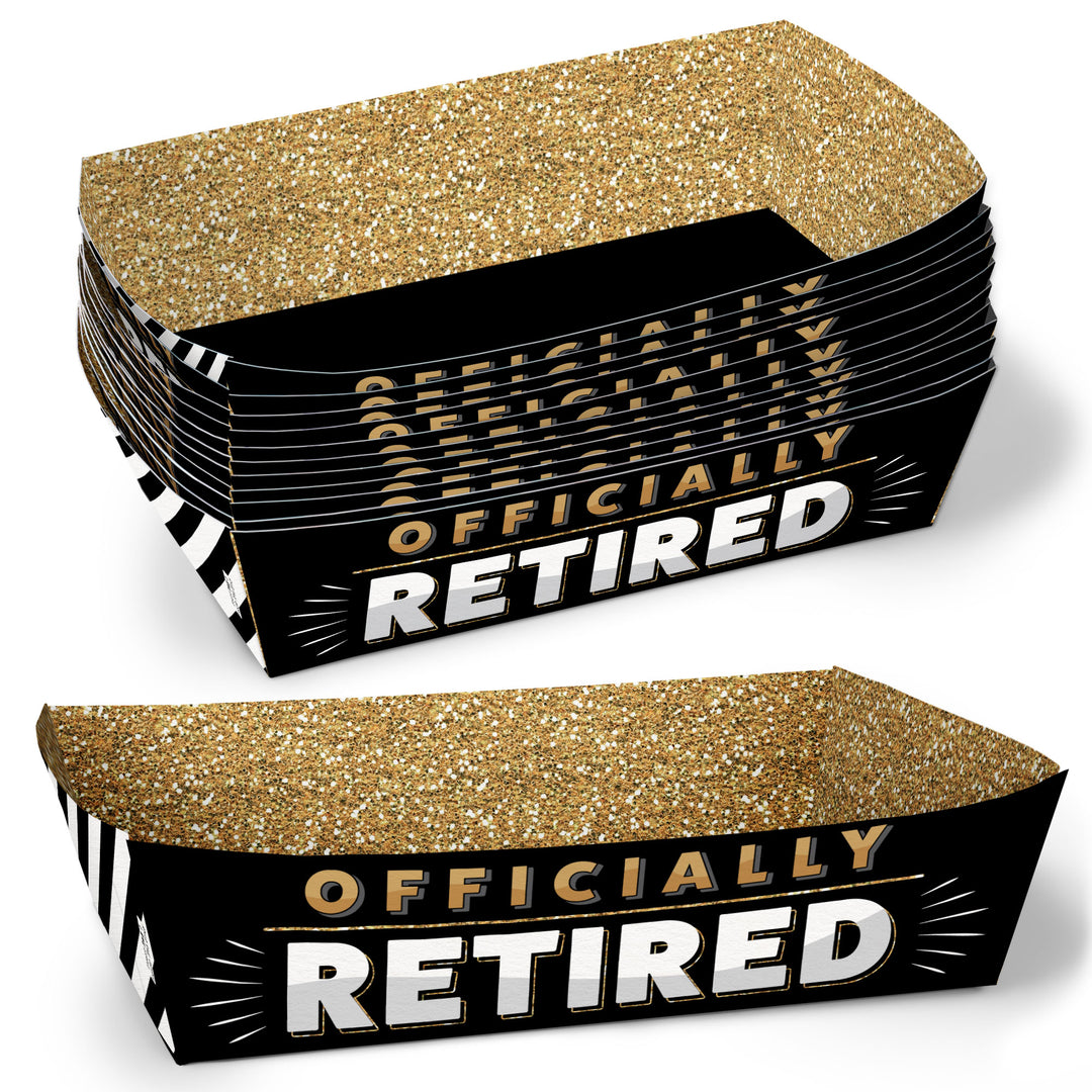 Officially Retired Party Paper Food Trays - 12 Ct