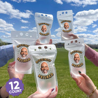 Custom Face Drink Pouches - Happy Retirement - 12 Ct