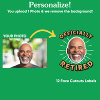 Custom Face Drink Pouches - Happy Retirement - 12 Ct