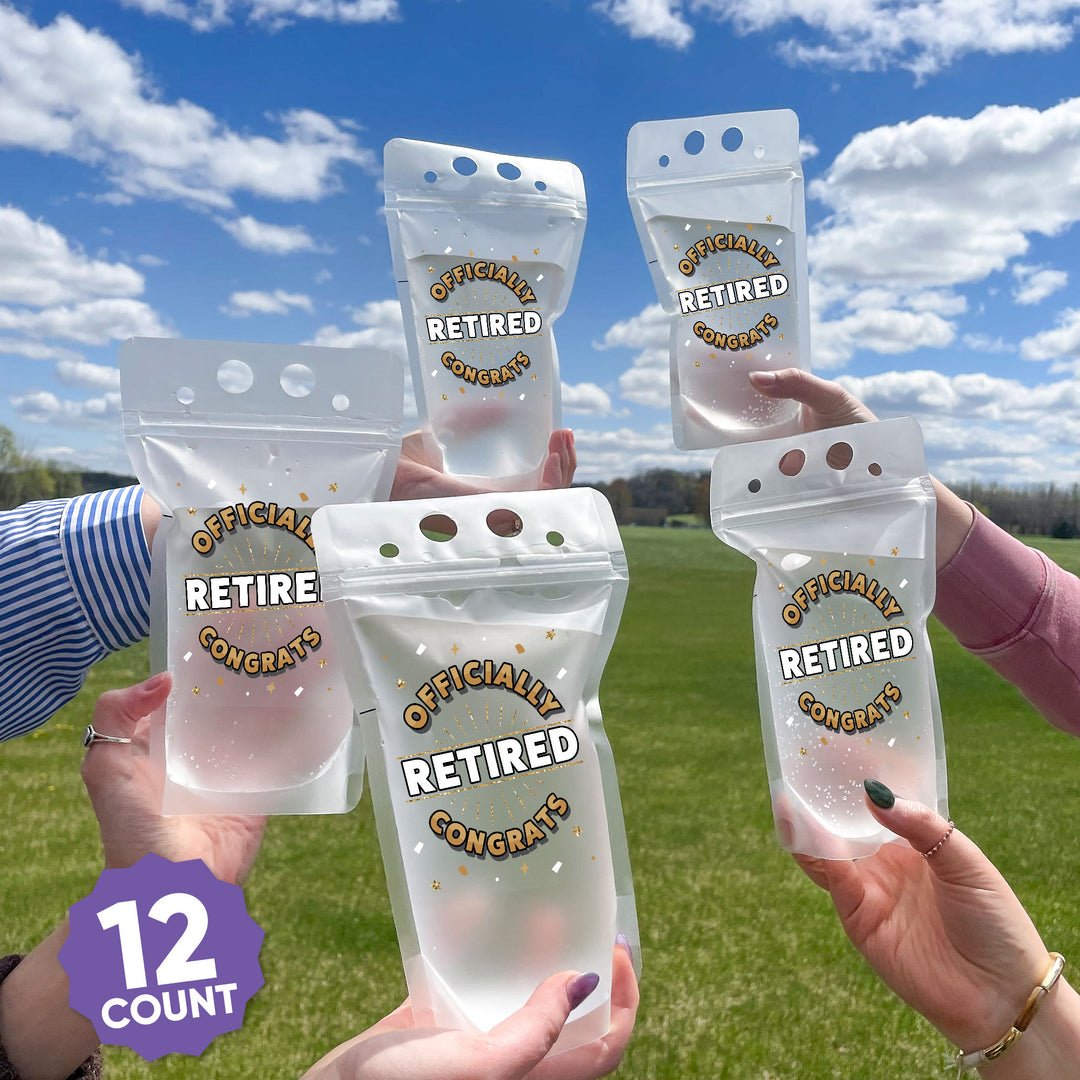 Drink Pouches - Happy Retirement - 12 Ct