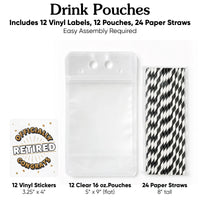 Drink Pouches - Happy Retirement - 12 Ct