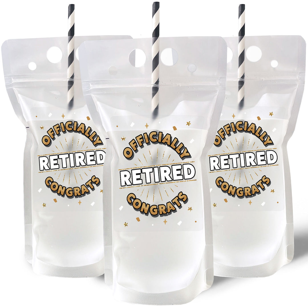 Drink Pouches - Happy Retirement - 12 Ct