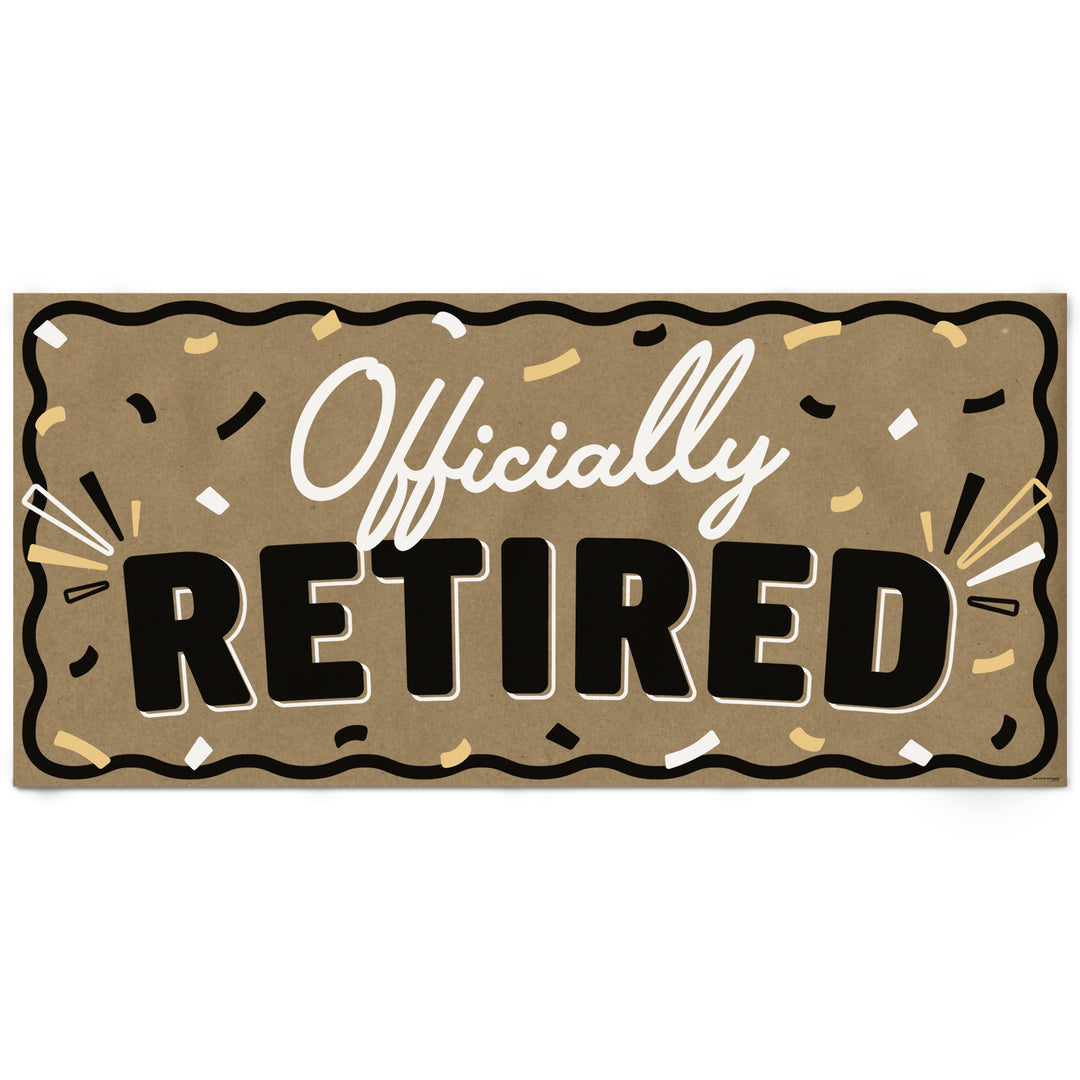 Officially Retired kraft paper party banner retirement decoration