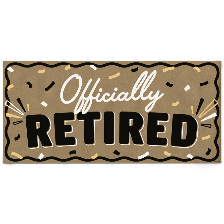 Officially Retired kraft paper party banner retirement decoration