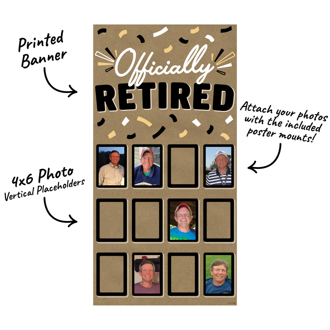 kraft banner with 12 photo slots and included mounts