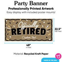 48x22.5 retirement kraft banner with 8 included poster mounts