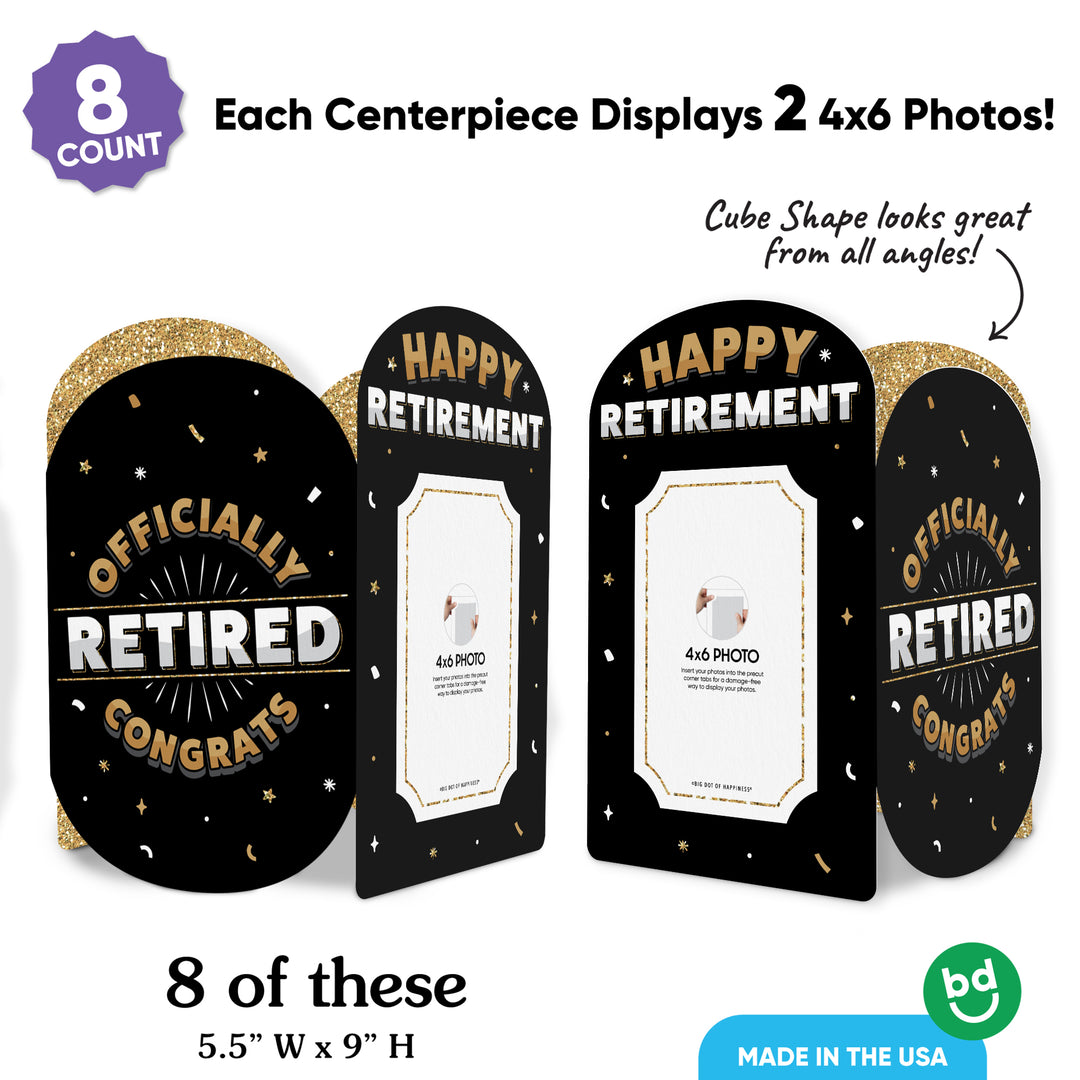 Happy Retirement Photo Centerpieces - 8 Ct