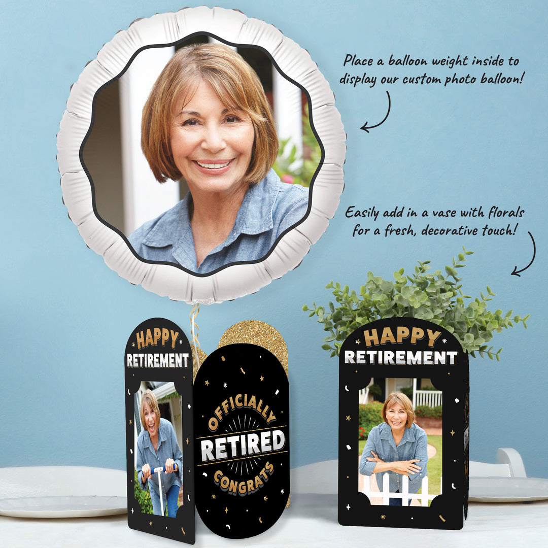 Happy Retirement Photo Centerpieces - 8 Ct