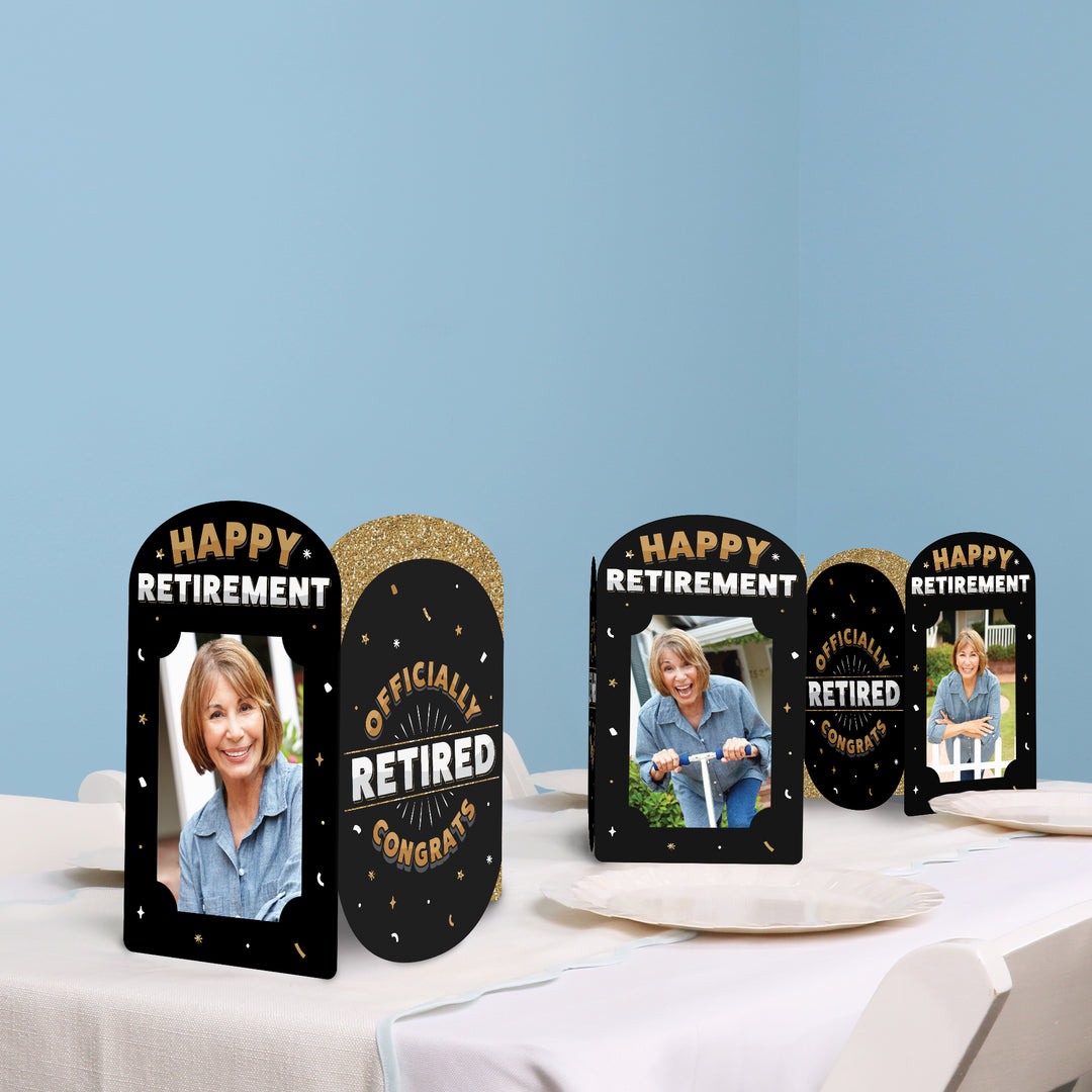 Happy Retirement Photo Centerpieces - 8 Ct