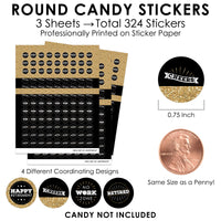 Happy Retirement - Retirement Party Small Round Candy Stickers - Party Favor Labels - 324 Count