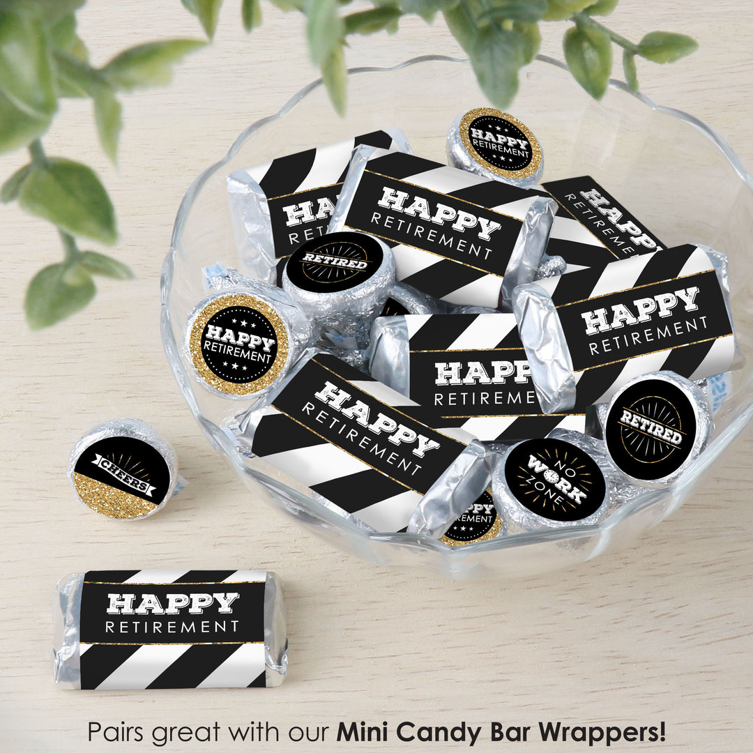 Happy Retirement - Retirement Party Small Round Candy Stickers - Party Favor Labels - 324 Count
