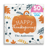 Custom Text Napkins - Happy Thanksgiving