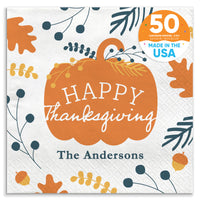 Custom Text Napkins - Happy Thanksgiving