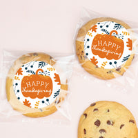 Happy Thanksgiving Stickers & Clear Cookie Bags - 25 Ct