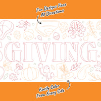Happy Thanksgiving - Coloring Table Runner - 7'