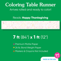 Happy Thanksgiving - Coloring Table Runner - 7'