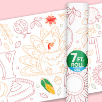 Happy Thanksgiving - Coloring Table Runner - 7'