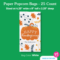 Custom Text Popcorn Bags - Happy Thanksgiving