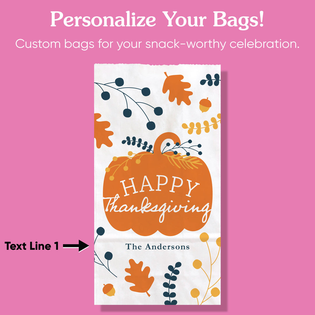 Custom Text Popcorn Bags - Happy Thanksgiving