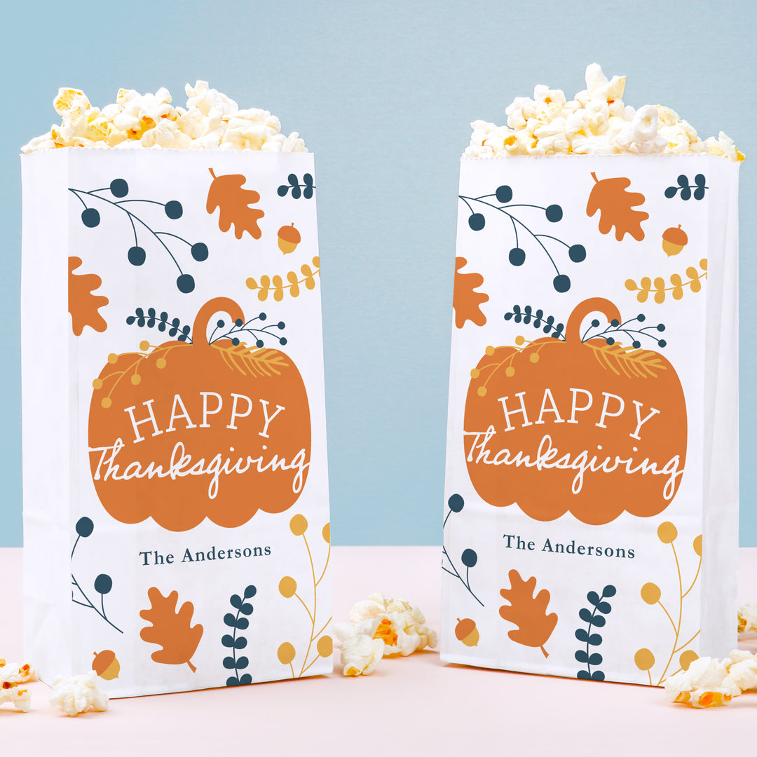 Custom Text Popcorn Bags - Happy Thanksgiving