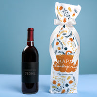 Custom Text Wine Bags - Happy Thanksgiving