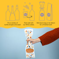 Custom Text Wine Bags - Happy Thanksgiving