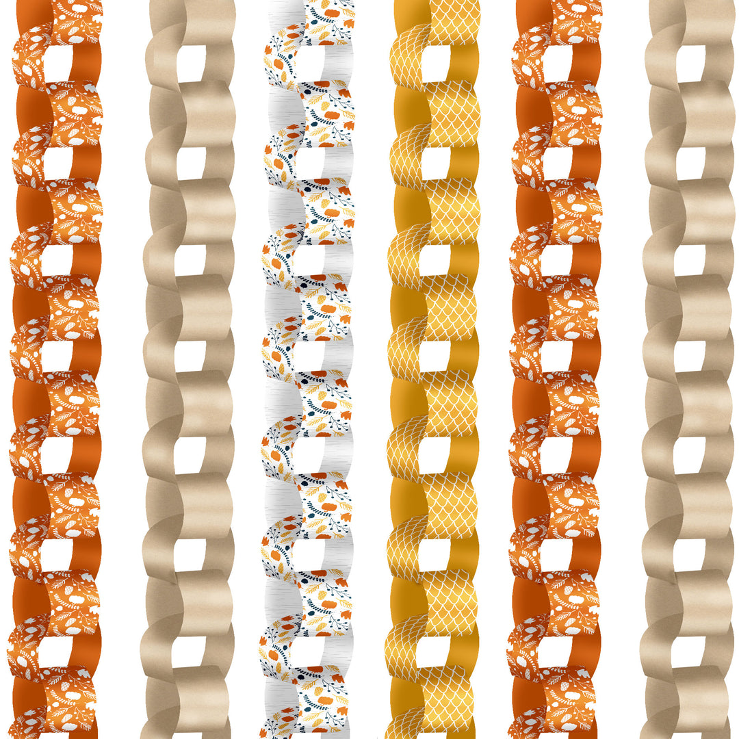 Happy Thanksgiving DIY Paper Chains - 128 Pc