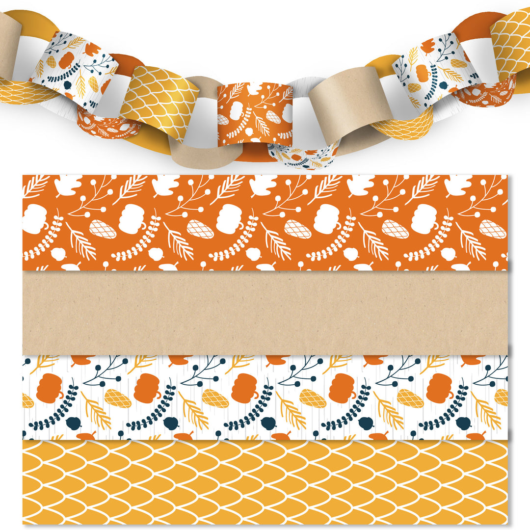 Happy Thanksgiving DIY Paper Chains - 128 Pc