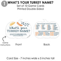 Happy Thanksgiving - 4 Fall Harvest Party Games - 10 Cards Each - What's Your Turkey Name, Photo Scavenger Hunt, This or That, Thankful A-Z - Gamerific Bundle