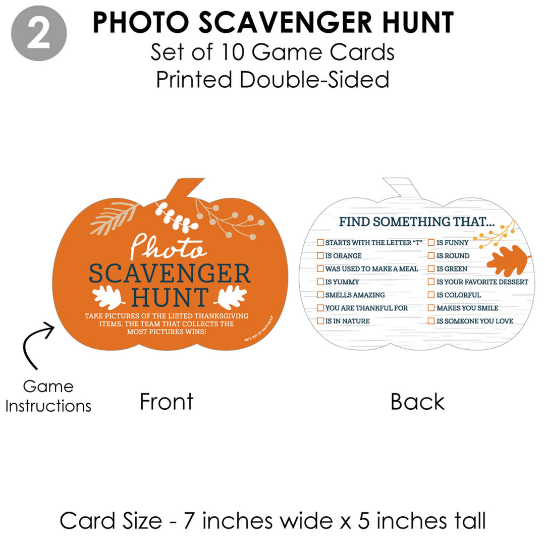 Happy Thanksgiving - 4 Fall Harvest Party Games - 10 Cards Each - What's Your Turkey Name, Photo Scavenger Hunt, This or That, Thankful A-Z - Gamerific Bundle