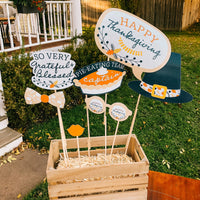 Happy Thanksgiving - Fall Harvest Party Photo Booth Props Kit - 20 Count