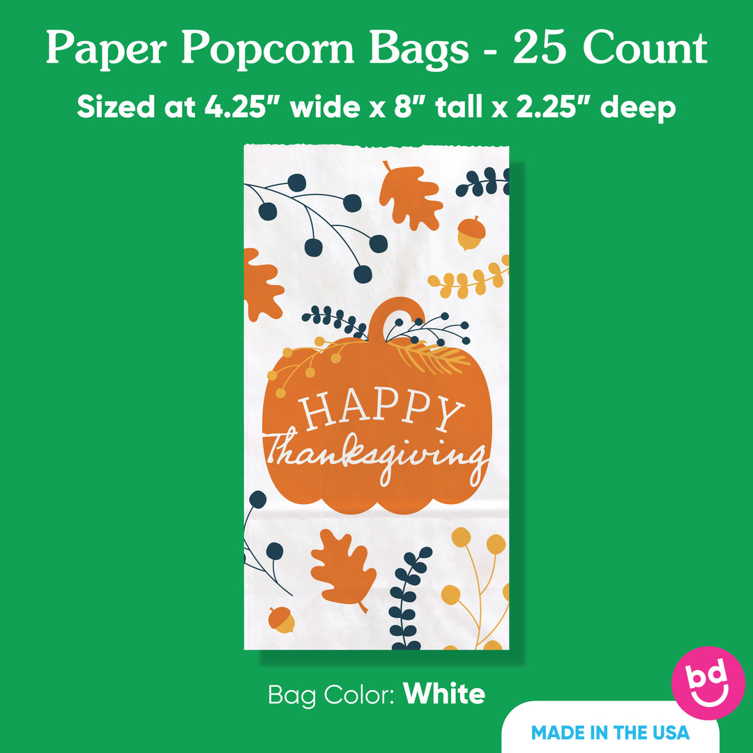 Popcorn Bags - Happy Thanksgiving - 25 Ct