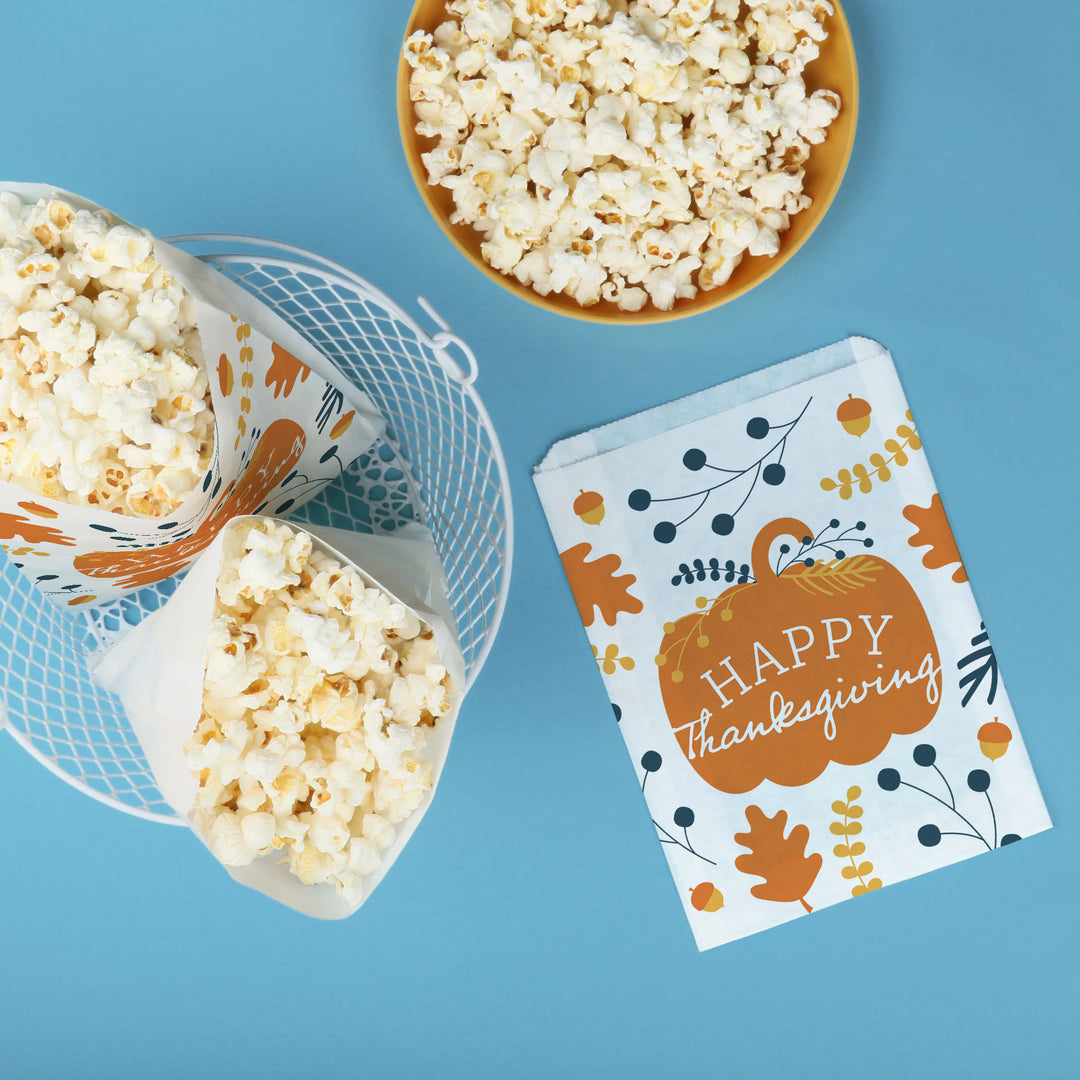 Paper Treat Bags - Happy Thanksgiving - 25 Ct
