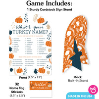 Happy Thanksgiving What's Your Name Party Game