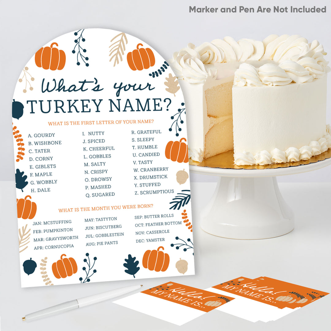 Happy Thanksgiving What's Your Name Party Game