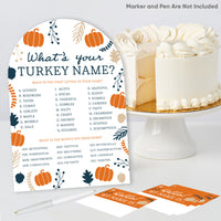 Happy Thanksgiving What's Your Name Party Game