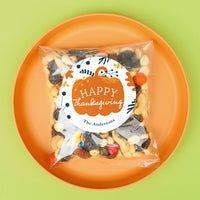 Custom Text Stickers & Clear Cookie Bags - Happy Thanksgiving