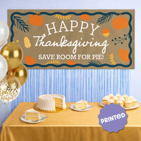 Custom Text Happy Thanksgiving Kraft Banner