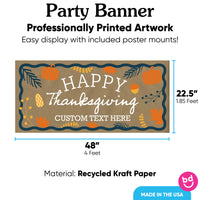 Custom Text Happy Thanksgiving Kraft Banner