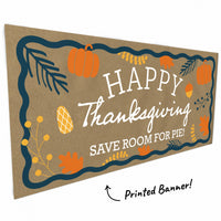 Custom Text Happy Thanksgiving Kraft Banner
