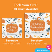Custom Text Napkins - Happy Thanksgiving