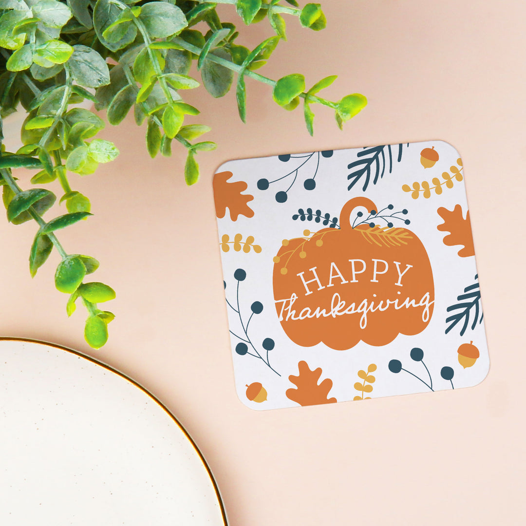 Drink Coasters - Happy Thanksgiving - 25 Ct