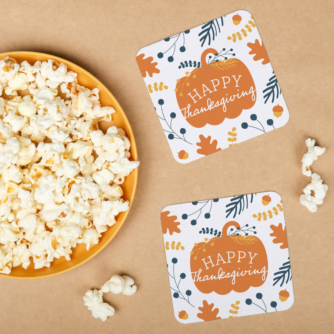 Drink Coasters - Happy Thanksgiving - 25 Ct