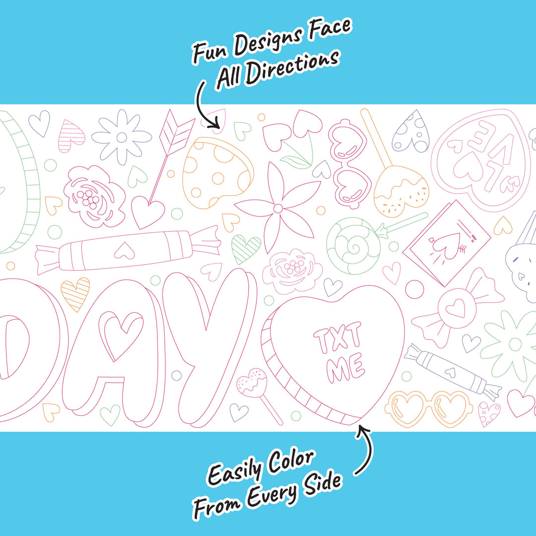 Happy Valentine’s Day - Coloring Table Runner - 7'