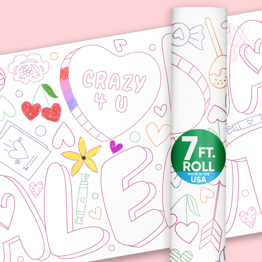 Happy Valentine’s Day - Coloring Table Runner - 7'